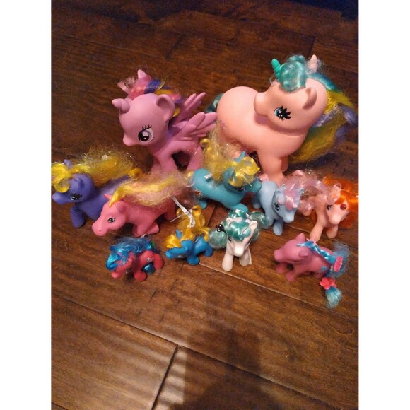Vintage My Little Pony Collection‎ - 10 Colorful Ponies with Glitter Manes